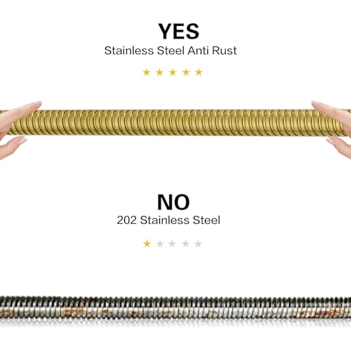 RUMOSE 79 inches Extra Long Shower Hose, Gold | Shower Head Extension Hose, Attachment Flexible Handheld Shower Sprayer Hose, Stainless Steel Shower Tube - color: Gold, size: 79"