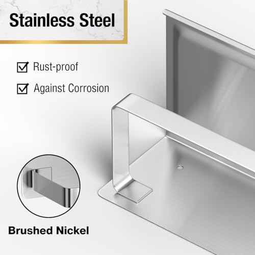HITSLAM Brushed Nickel Toilet Paper Holder with Phone Shelf, Adhesive or Screw Wall Mount Toilet Paper Roll Holder, Rustproof Stainless Steel Toilet Tissue Holder for Bathroom, Kitchen - color: Brushed Nickel