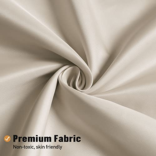 MitoVilla Stall Half Size Shower Curtain Liner, 36 x 72 Inch Fabric Bath Curtain Liner for Modern Hotel, Beige Shower Liners, Washable & Water Repellent, Cream - color: Fabric - Cream, size: 36"W x 72"L (Pack of 1)