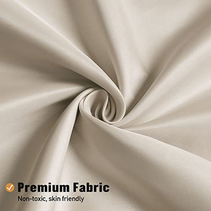 MitoVilla Long Fabric Shower Curtain Liner, Soft & Lightweight Cream Shower Curtain Liner for Hotel, Machine Washable, Waterproof, 72x78 Inch, Beige - color: Fabric - Cream, size: 72"W x 78"L (Pack of 1)