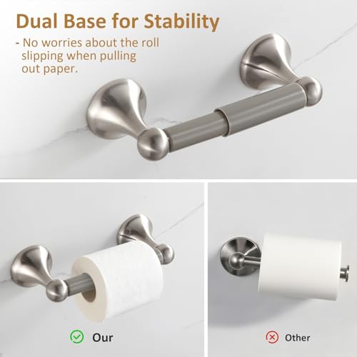 BGL Bathroom Accessories Set, Glossy Stain Nickel Expandable Towel Bar 4-Piece Bathroom Accessory Set Wall Mounted Towel Ring Robe Hook Toilet Paper Holder Towel Holder - color: Glossy Stain Nickel