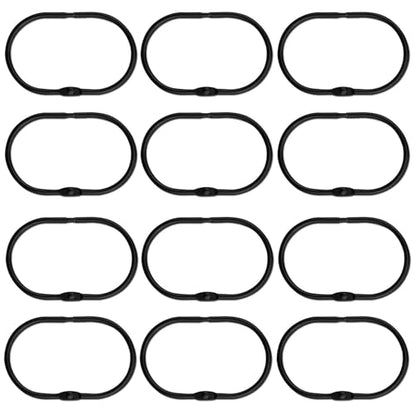 Shower Curtain Hooks 12Pcs Rust Proof Metal Double Glide Shower Hooks Rings for Bathroom Shower Rods Curtains Smooth Gliding Curtain Hooks Bathroom Accessories Black