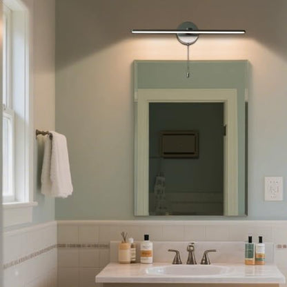 Vanity Light with On Off Switch,24 inch Brushed Aluminum LED Light Vanity Bar for Bathroom,Modern LED Wall Picture Lamps Sconces with Pull Chain Switch LED 3000-3500K (AM) - color: Brushed Aluminum
