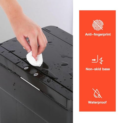 BestOffice 13 Gallon Kitchen Trash Can, Touchless Automatic Lid, Black | Plastic, Hands-free disposal, Odor Control, ,Wipe-clean surface,50Liter for Kitchen, Office, Indoor Use - color: New Black