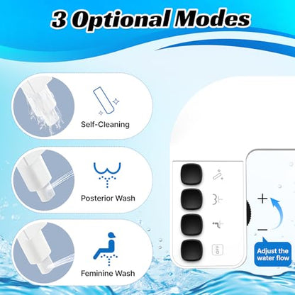 Bidet Attachment for Toilet Non-Electric,Ultra-Slim Self-Cleaning Toilet Bidet with Foldable Dual Nozzles,Adjustable Water Pressure for Rear and Feminine Wash(White) - color: A2-Bidet Attachment