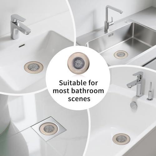 Reversible Shower Drain Hair Catcher, Prevent Clogging Bathtub Drain Cover, Fast Drainage & Easy Clean Tub Drain Hair Catcher for Regular & Pop-up Drain (Brown) - color: Brown