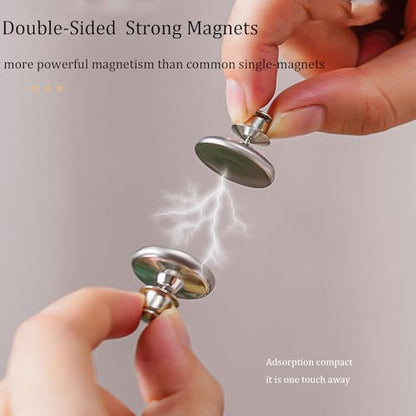 10 Pcs Magnetic Curtain Clips, Curtain Magnets Closure Prevent Light Leaking, Shower Curtain Side Magnets to Keep Shower Liner Closed and Tight to The Wall with 10 Pcs Self-Adhesive Patch - size: 5 Pairs (10 Pieces)