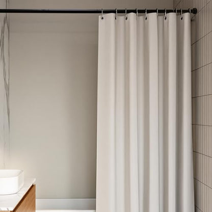 Black shower curtain rod, adjustable spring tension stainless steel telescopic rod, 31.5 to 80 inches, 1-inch diameter, easy to install,No Drill，No Rust (31.5-42.5 inch) - size: 31.5-42.5 inch