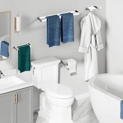 YACVCL 4-Piece Bathroom Hardware Accessories Set Polished Chrome Towel Bar Set Square Towel Holder Kit Stainless Steel Wall Mounted - color: Chrome