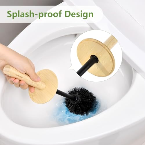 SUBEKYU Toilet Brush, Toilet Bowl Brush and Holder Set, Bathroom Toilet Bowl Cleaner for Deep Cleaning, Black - color: Black 1p