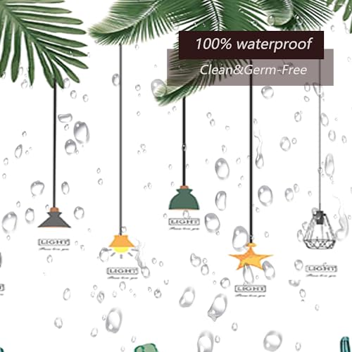 TIKABC Shower Curtain Liner, 4G PEVA Banana Leaves Shower Liner, Plastic Waterproof Shower Curtains, 72x72 inch with Grommet Holes 3 Magnetic Weights - color: Banana Cactus