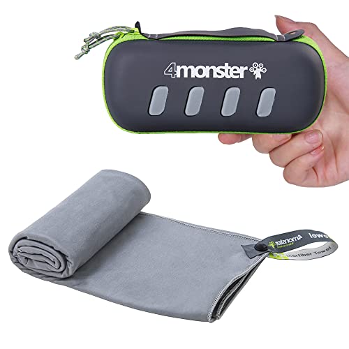 4Monster Camping Towel Super Absorbent-Quick Dry Microfiber Towel Ultra Compact & Soft-Travel Towel Lightweight for Backpacking,Hiking,Gym,Beach,Swimming,Yoga - color: Grey, size: 55.10" x 26.00"
