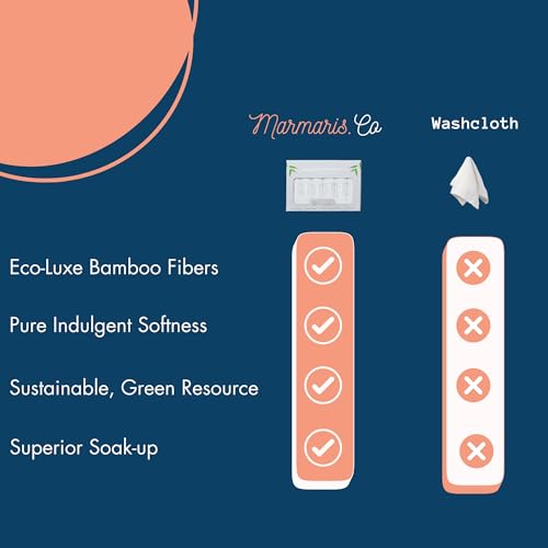 Set of 6 Luxury Wash Cloths for Your Face Viscose Bamboo & Turkish Cotton, White Wascloths | 70% Viscose from Bamboo, 30% Turkish Cotton, Ultra Soft, Highly Absorbent, Odor-Resistant, Hanging Loop