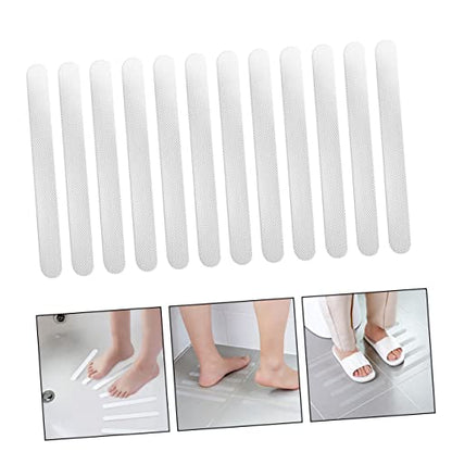 ULTECHNOVO 12pcs Slip Shower Stickers for Bathtub Safety Transparent Non Skid Strips Easy to Install for Bathroom Kitchen Stairs Floors and Swimming Pools