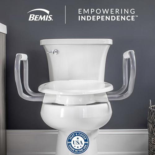 Bemis Assurance 3" Raised Toilet Seat with Handles and Bidet Attachment, Therapist Preferred for Safety, Secure Hinges, Clean Shield Guard, Elongated, White - size: Elongated, style: Raised Seat with Handles & Bidet