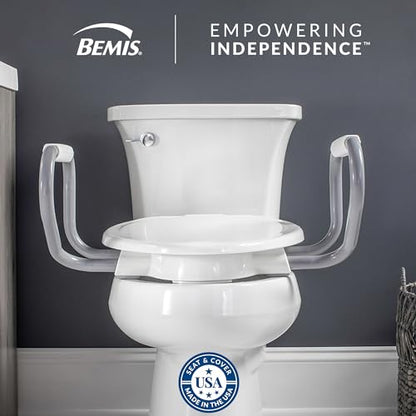Bemis Assurance 3" Raised Toilet Seat with Handles and Bidet Attachment, Elongated - size: Elongated, style: Raised Seat with Handles