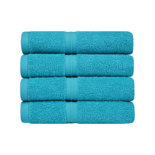 Extra Soft & Terry Cloth Wash Cloths Set of 4 (12" x 12") Hotel Quality, Versatile as, Towels for Bathroom, Terry Washcloths, Body Towels, Face Towels, Face Cloths -%100 Cotton - Turqoise - color: Turqoise
