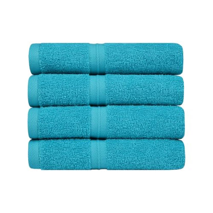 Extra Soft & Terry Cloth Wash Cloths Set of 4 (12" x 12") Hotel Quality, Versatile as, Towels for Bathroom, Terry Washcloths, Body Towels, Face Towels, Face Cloths -%100 Cotton - Turqoise - color: Turqoise