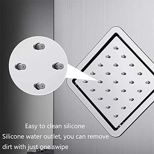 Thermostatic Waterfall Rainfall Shower Panel Tower Shower Shower Column Body Massage Jets Hand Shower Tub Spout Wall Mounted Shower PanelSilver (C),C - color: C