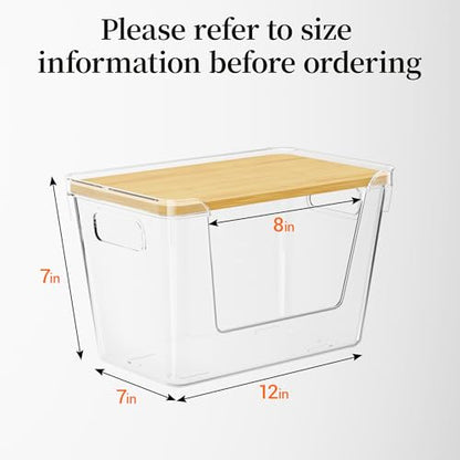 Delamu 3 Pack Trash Bag Dispenser, Stackable Garbage Bag Holder | Clear Acrylic Organizer Bins for Under Sink Organization, Pantry Storage, Cabinet, Kitchen, Laundry, Bathroom - size: XL-3 Pack