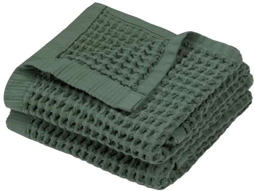 DEMMEX Organic Cotton Waffle Turkish Hand Towels for Bathroom & Kitchen, Large 20x30 in, 100% Oeko-TEX Certified Ultra Soft Turkish Cotton, Lightweight Quick Dry Waffle Weave, Set 2 (Sage Green) - color: Sage Green