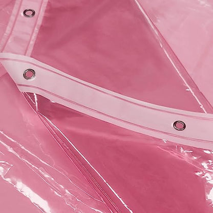 Barossa Design Clear Pink Shower Curtain Liner Standard Size | Premium PEVA, PVC Free, Metal Grommets, Waterproof Lightweight Translucent Pink Shower Curtain with 3 Magnets for Bathroom - color: Clear Pink, size: 72"W x 72"L (Pack of 1)