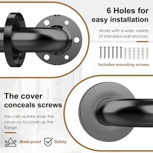 Grab Bar Bundle Black for Commercial Residential Restrooms - ADA Compliance - 304 Stainless Steel -1.5" Diameter - 18", 36", 42" - Pack of 3 - color: Black