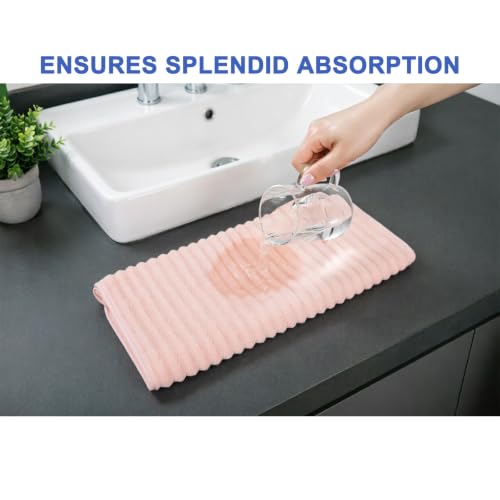 3-Piece Hand Bath Towels 14 X 29.6 Inchs, Quick-Dry Microfiber Washcloths with Hanging Loop, Soft & Absorbent Face Towels for Bathroom Kitchen Gym Travel - color: 3pink