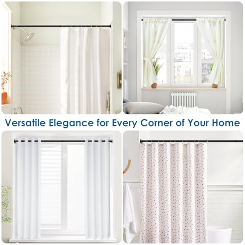 AIZESI Black Adjustable Tension Shower Curtain Rod, 31-77 Inch Spring No Drill Stainless Steel Shower Rods for Bathroom，Closet ，Window–Rust Resistant，Non-Slip - color: Black, size: 31“-77“-1P