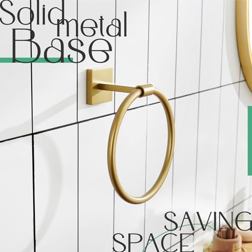 KOKOSIRI Towel Holder Wall Mounted Gold Bathroom Hardware Bath Towel Rings Hand Towels Hanger Rack Stainless Steel, B3010BG - color: Brushed Gold