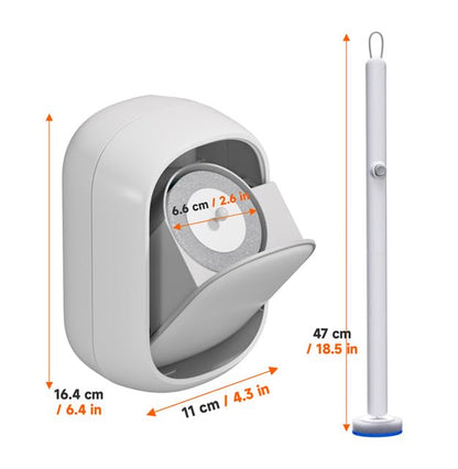 Ctime Disposable Toilet Brush Set with 60 Refills, Wall Mounted Wand Kit | Waterproof with Lid，Hands-Free Lid,New Wand Refills,One-Click Disposal,Pre-Loaded Cleaner,360° Rotating Head - size: 1 wand + 60 heads
