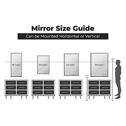 Fab Glass and Mirror 30x40 Inch Rectangle Frameless Bathroom Vanity Mirror with Beveled Edge - Shatterproof Wall Mounted Decorative Glass with Safety Backing for Living Room Bedroom Hallway Entryway - size: 40"L x 30"W, style: Rectangle