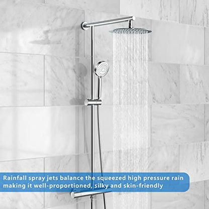 Voolan High Pressure Rain Shower Head - Rainfall Shower head Made of All Metal Stainless Steel - Comfortable Shower Experience Even at Low Water Flow (8 Inch, Chrome) - color: Chrome, size: 8 Inch