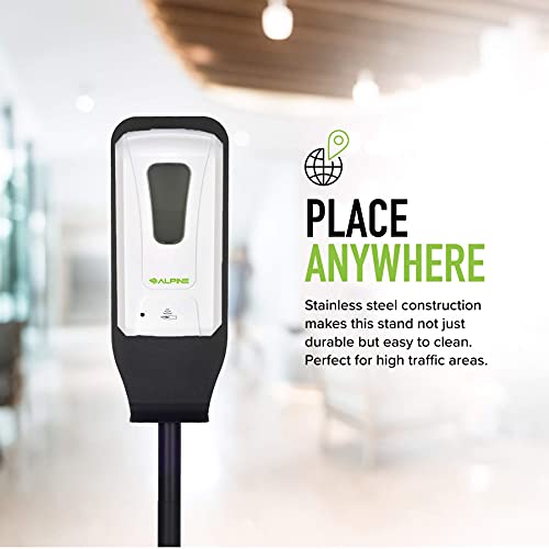 Alpine Automatic Hand Sanitizer Dispenser - Touchless Soap Dispenser with Floor Stand for Restaurant, Hospital, School, Hotel, Kitchen and Bathroom -1200mL Foam White - style: Foam w/ Stand