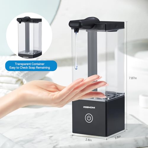 Automatic Soap Dispenser,Touchless Dish Soap Dispenser,16.5oz/490mL Wall Mounted,USB Rechargeable,3 Adjustable Soap Dispensing Levels,Liquid Hand Dispenser for Bathroom,Kitchen,Office(Black)