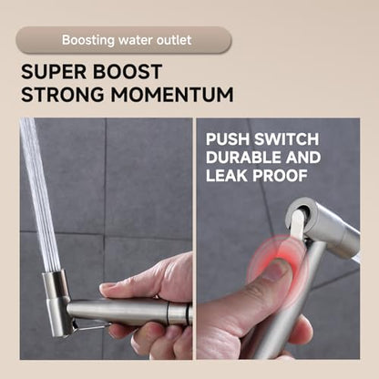 Handheld Bidet Sprayer for Toilet & Bathroom, Adjustable Water Pressure Spray Gun with 304 Stainless Steel Hose, Bidet Faucet for Postpartum Care, Elderly, Muslim Shower, Easy to Install