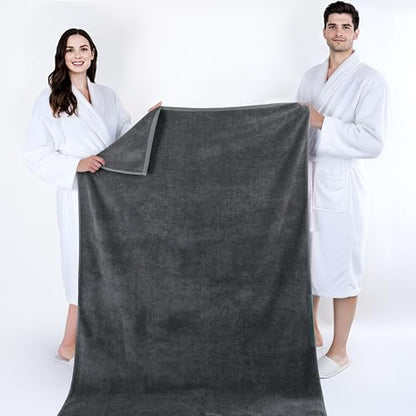 Cotton Paradise 100% Cotton Turkish Towel, Soft Absorbent Quick Dry, 40x80 Oversized Bath Sheet Towel, Dark Gray - color: Dark Gray, size: 40"x80"