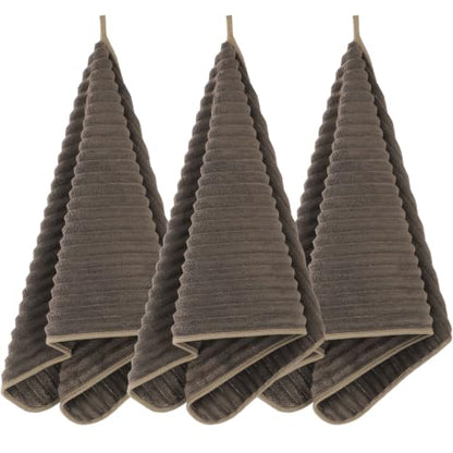 3-Piece Hand Bath Towels 14 X 29.6 Inchs, Quick-Dry Microfiber Washcloths with Hanging Loop, Soft & Absorbent Face Towels for Bathroom Kitchen Gym Travel - color: 3coffee
