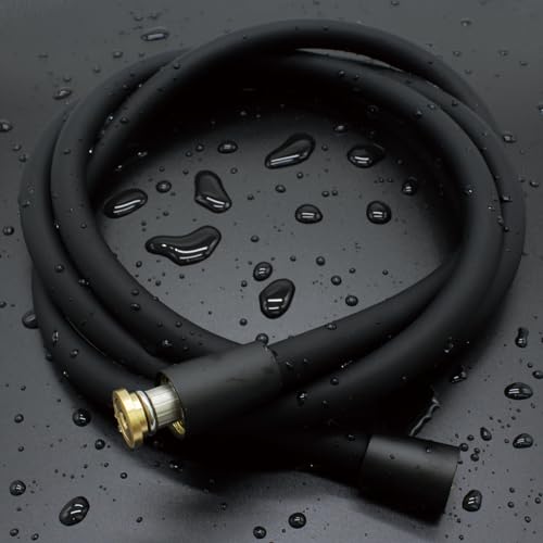 SHOWER HOSE SHORT, Ultra-Soft Silicone Shower Hose Extension, Anti-Kink Designed Long Handheld Shower Head Hose Replacement with Brass Insert and Nut, 39 Inches, Black - color: Black, size: 39 Inches