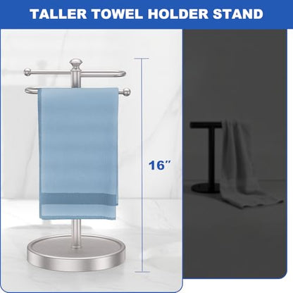 Hand Towel Holder, 304 Stainless Steel Heavy Duty S Shape Hand Towel Stand Free Standing Towel Bar for Bathroom Kitchen Countertop - color: Nickel