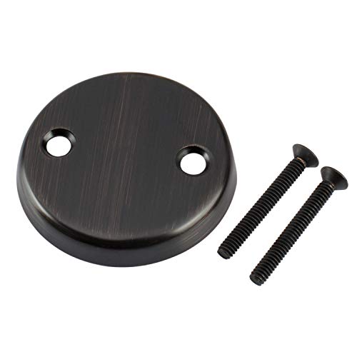 Tip-Toe Bathtub Drains Trim Set with Two-Hole Overflow Faceplate, Replacement Bath Drain Trim Kit with 2-Hole Overflow Faceplate and Universal Fine/Coarse Thread (Oil Rubbed Bronze) - color: Orb