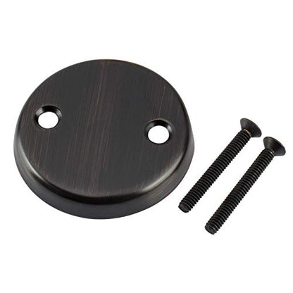 Tip-Toe Bathtub Drains Trim Set with Two-Hole Overflow Faceplate, Replacement Bath Drain Trim Kit with 2-Hole Overflow Faceplate and Universal Fine/Coarse Thread (Oil Rubbed Bronze) - color: Orb