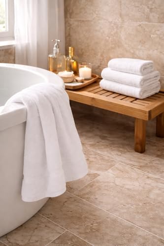 100% Egyptian Cotton Towel Set, 600 GSM, Double Twisted Yarns, Ultra Soft & Highly Absorbent Towels, Made in Egypt. (White, Single Set Cotton Towels) - color: White