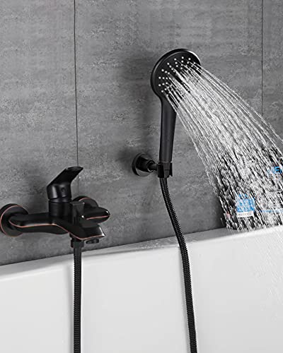 PHASAT Shower Head Holder Wall Mount SUS304 Stainless Steel Shower Wand Holder,Adjustable Handheld Shower Head Bracket Holder Matte Black,A13021B - size: Matte Black