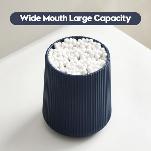 YAUKPH Navy Blue Striped Toothbrush Holder | for Electric Toothbrushes Bathroom Organizer Cup for Toothpaste Kids & Adults - color: Blue Ribbed
