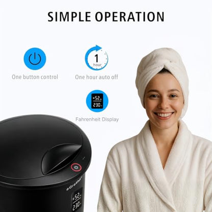 Towel Warmers Ultra Large Capacity Bucket Style 450W for Bathroom ETL FCC Certified Fits up to Two 40"x70" Towels, Blankets, Bathrobes with Auto Shut Off (Black) - color: Black