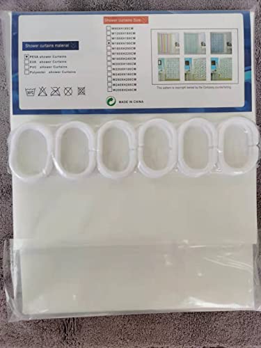 Shower Curtain with Hooks 71W x 71H Inch,PEVA Shower Curtain Liner with Rustproof Grommets and Magnets,Waterproof Standard Lightweight Size Shower Curtain for Bathroom/White - size: 71"W x 71"L (Pack of 1)