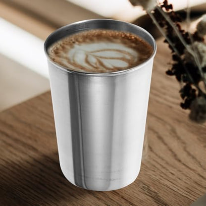Stainless Steel Water Cup Silver Bathroom Drinking Cup Leakproof Simply | 2Pcs Small Mouthwash Cups for Toothbrush Rinse and Drinking Cups Espresso Kids Parties Rust-Resistant Drinking Mug Reusable
