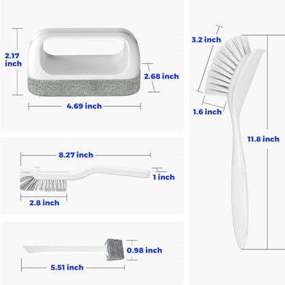 Holikme Dish Brush Cleaning Brush Set for Cleaning Groove Gap,White | Dish Brush Set Cleaning Brush Set, Scouring Pad for Cleaning, Groove Gap Brushes for Pot, Pan, Abrasive Wheel Brushes - color: White