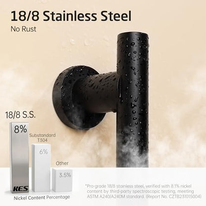 KES Adjustable Shower Head Holder with Slide Bar Combo, Handheld Shower Head with Hose 5-Function Handheld Shower Kit with Handheld Set Matte Black, F204-BK-C1 - color: Matte Black